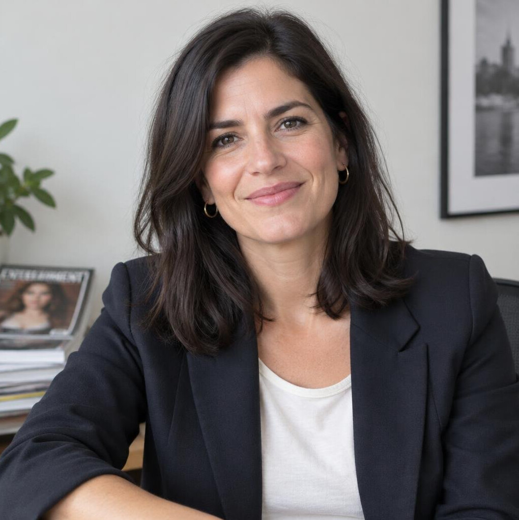 Portrait of a smiling woman with dark hair