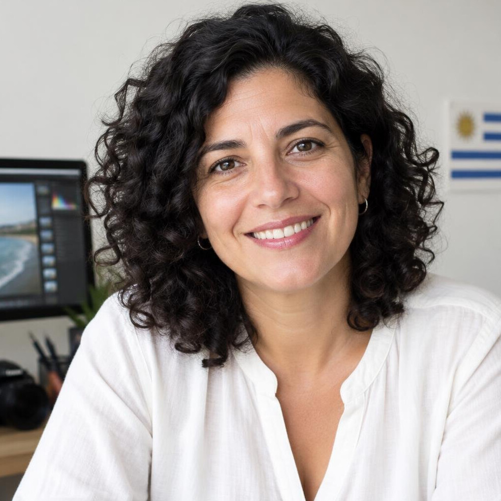Portrait of a woman with curly hair smiling